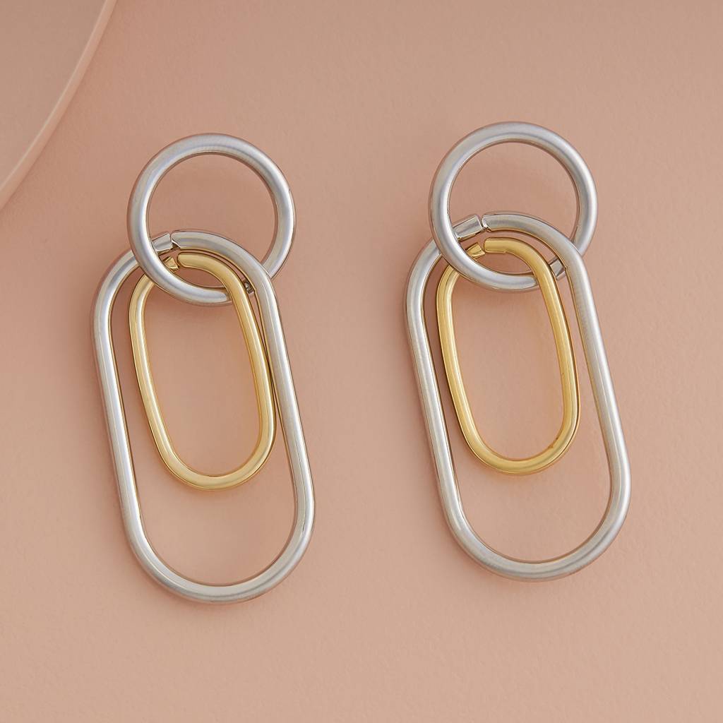 Rhodium-Gold - Plated Casual Wear Trendy Earring - 439091 : 439091