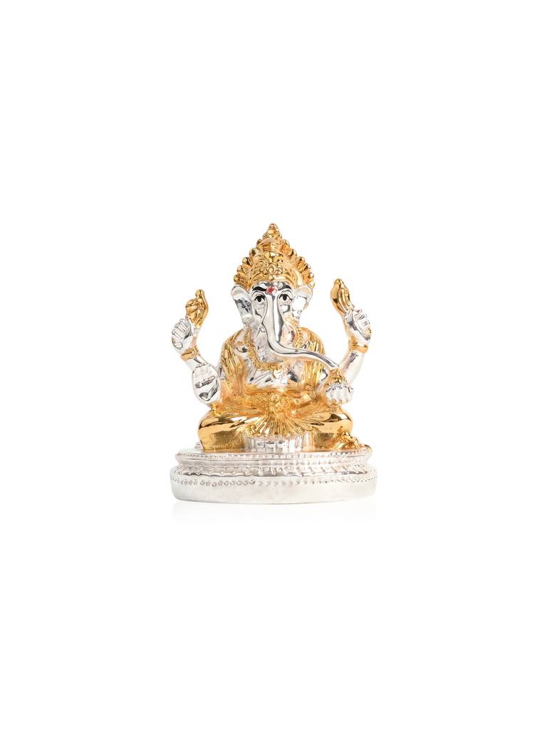 24K Gold Plated Dual Tone Ganesha Idol : HIGFT462