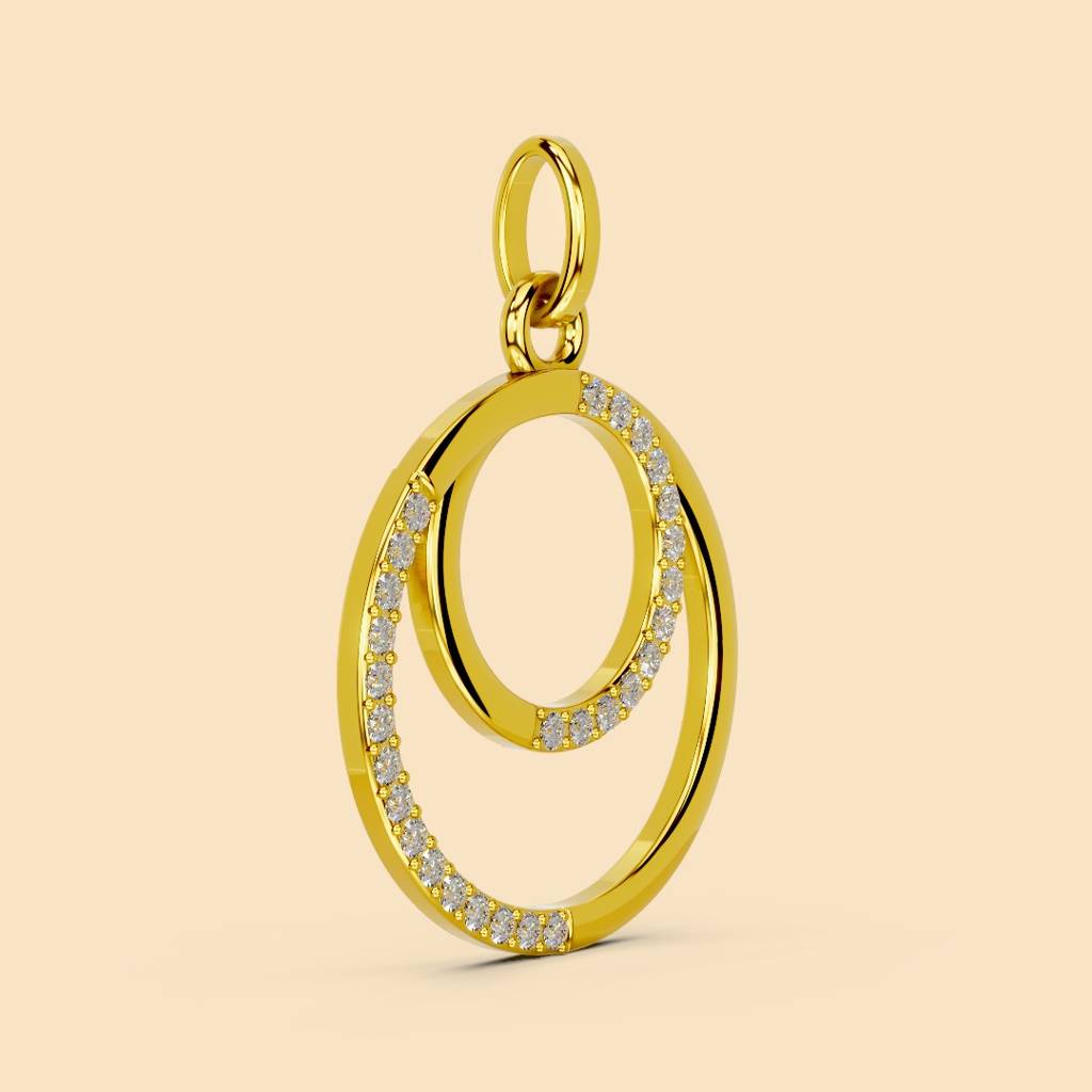 22K Gold Vermeil |Lunar Arc Pendant (Without Chain)| Pure 925 Sterling Silver With The Thickest Gold Layer : TSPN-LUN--22K-13060