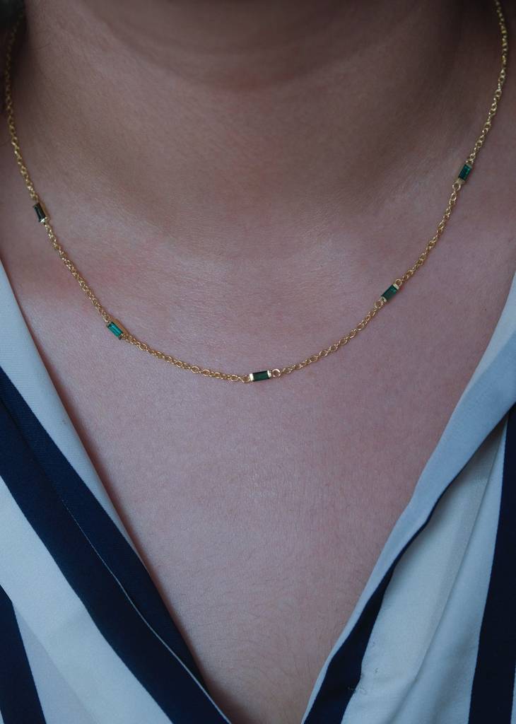 Emerald Baguette Necklace : NEC_EMERABA_S_3368