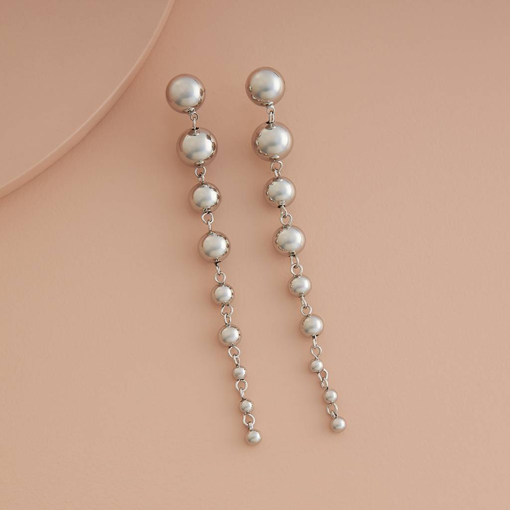 Rhodium - Plated Casual Wear Trendy Earring - 439599 : 439599