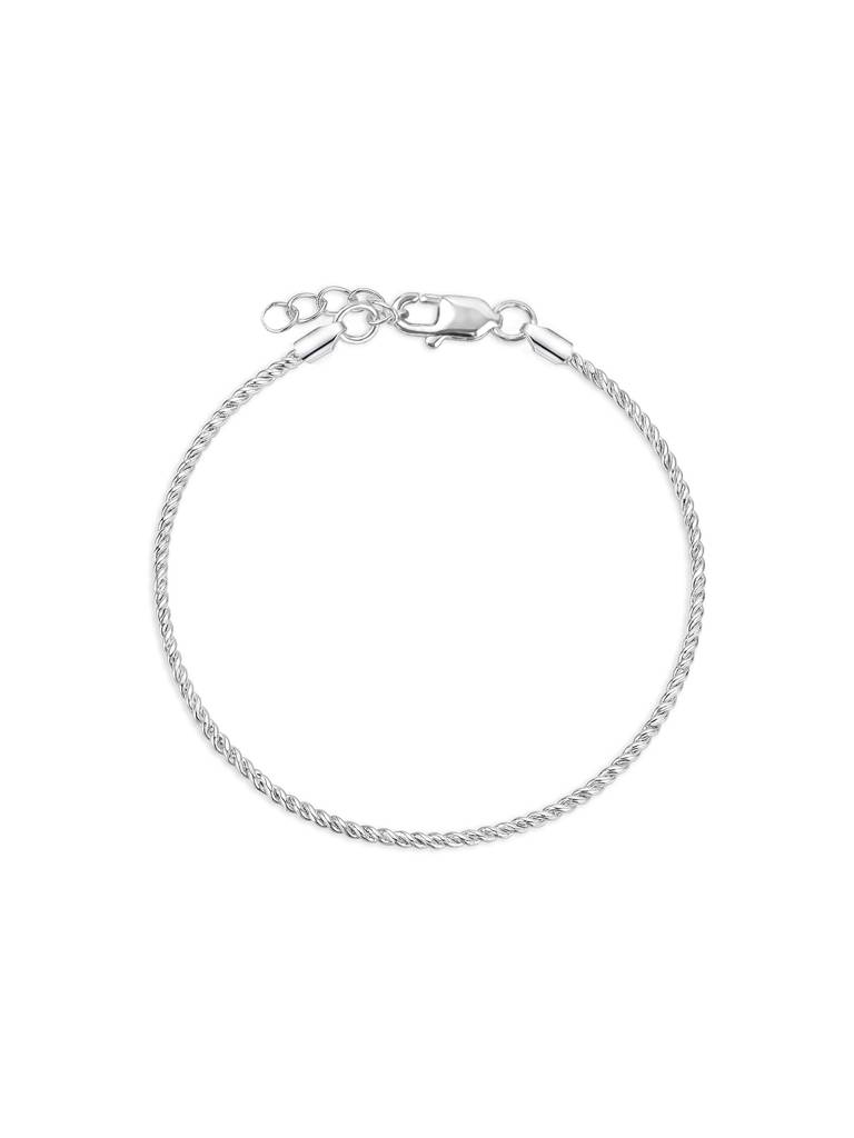 Silver Twisted Rope Bracelet : ISLB4014