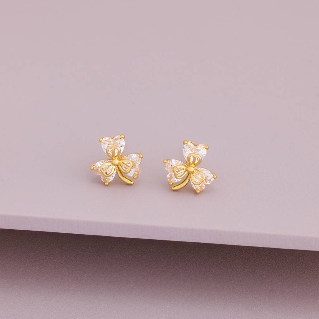 White Gold - Plated Casual Wear Trendy Zircon Earring - 460385 : 460385