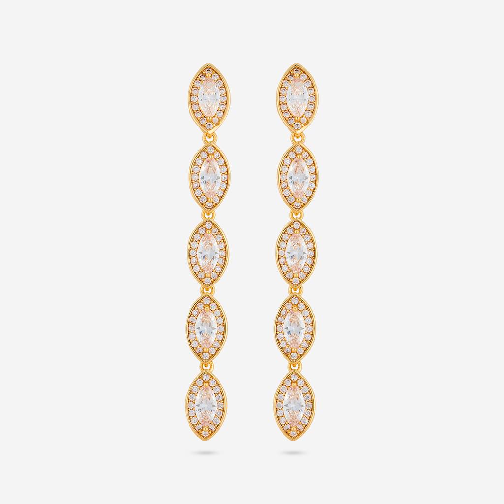 White - Plated Casual Wear Trendy Zircon Earring - 466911 : 466911