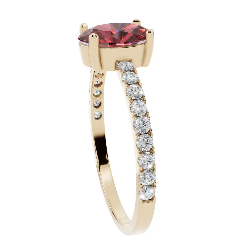 The Ruby Oval Pavé Pure Silver Ring : VRG10-R-SL-9-G