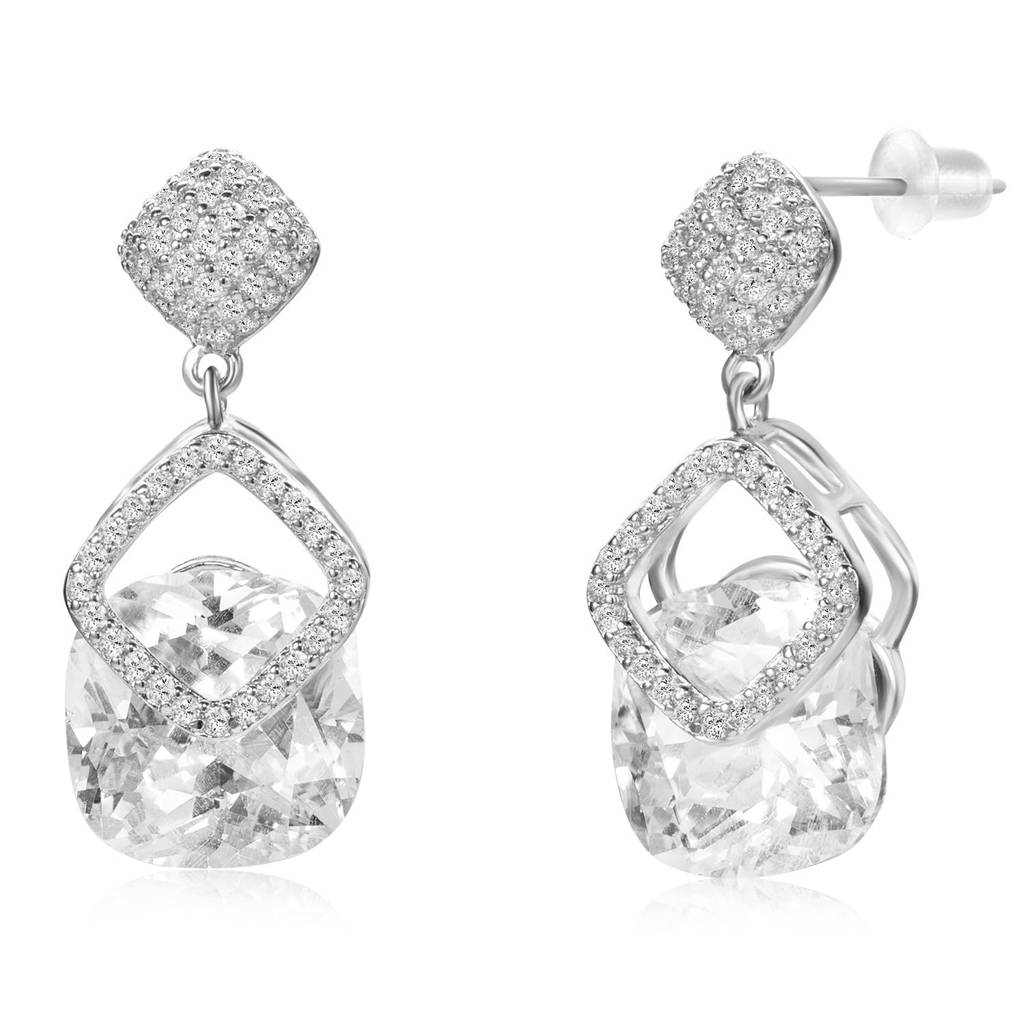 Cubic Zirconia & Crystals Studded Fancy Drop Earring Gift For Women & Girls : PF68E345S