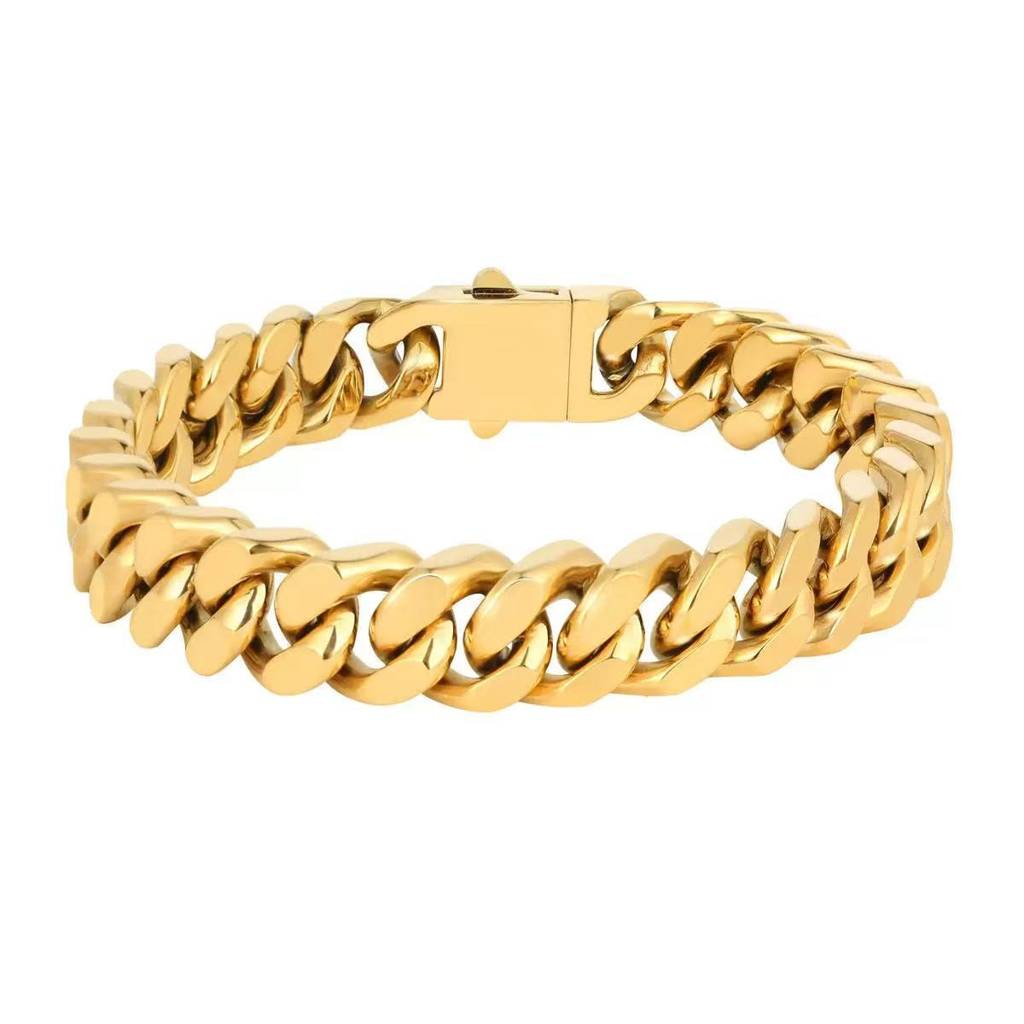 Golden Cool Cuban Link Bracelet : MB1S0999-G