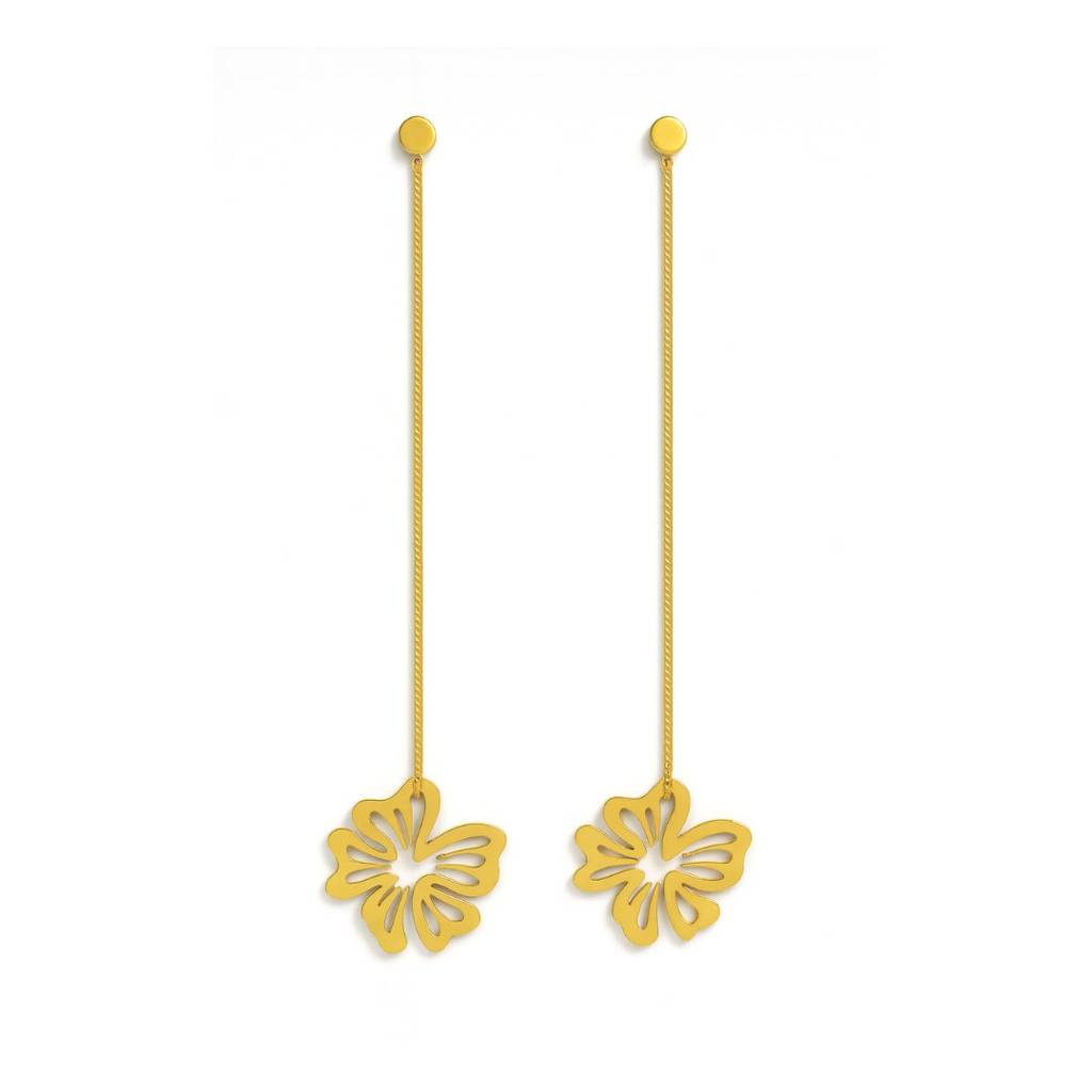 Silver Gulmohar Filigree Laser Cut Dangler Earring |  92.5 Silver | 22K Gold Plated  (Gold Plated) : 22146967
