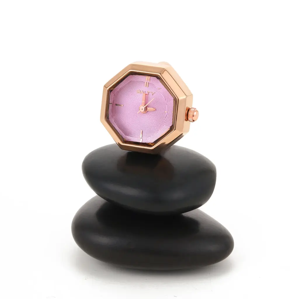 Octagon Golden Hour Watch Ring - For Women : WTR-S-0042-RG-PK