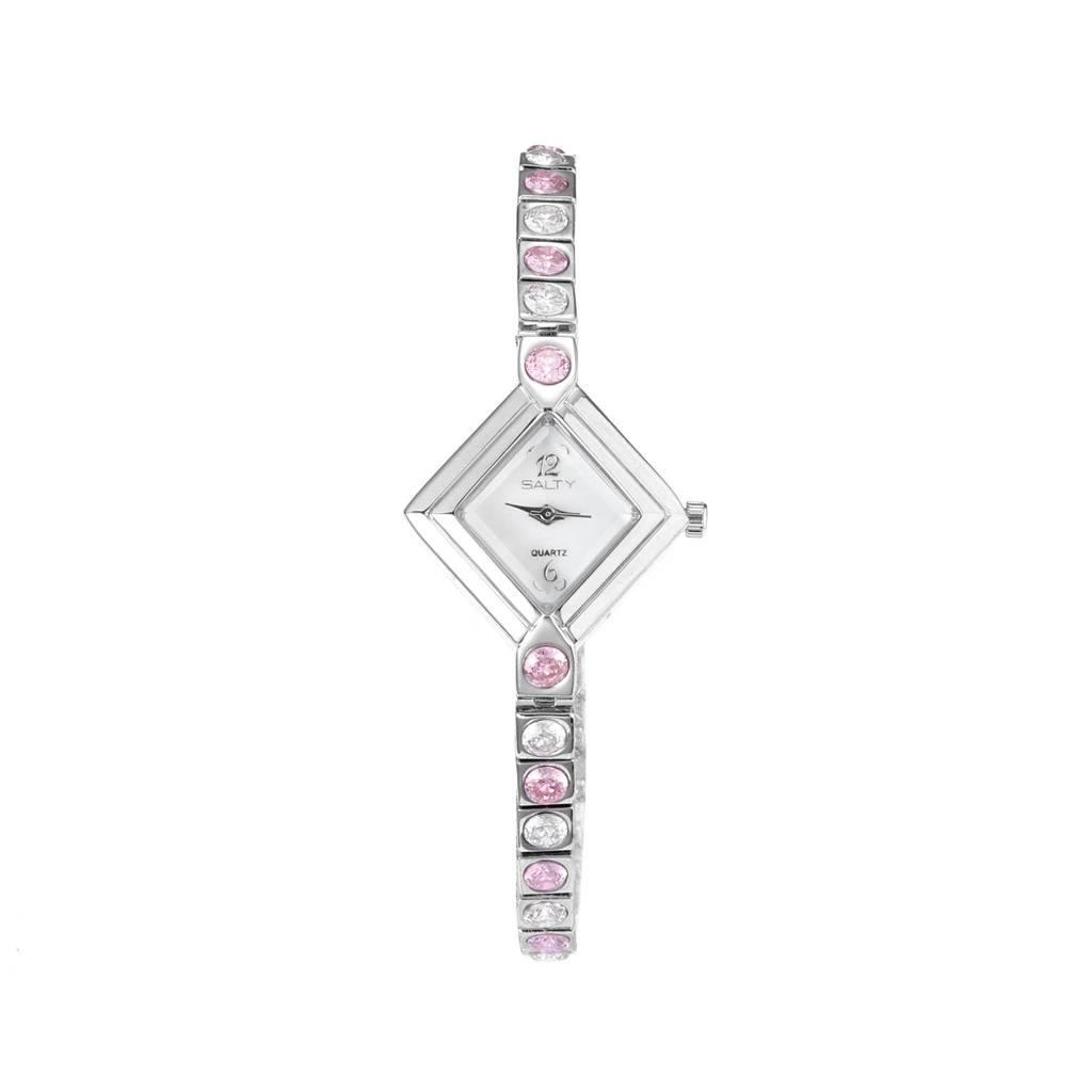 Diamond Dial Crystal Watch : WT-S-0014-S-PK-WH
