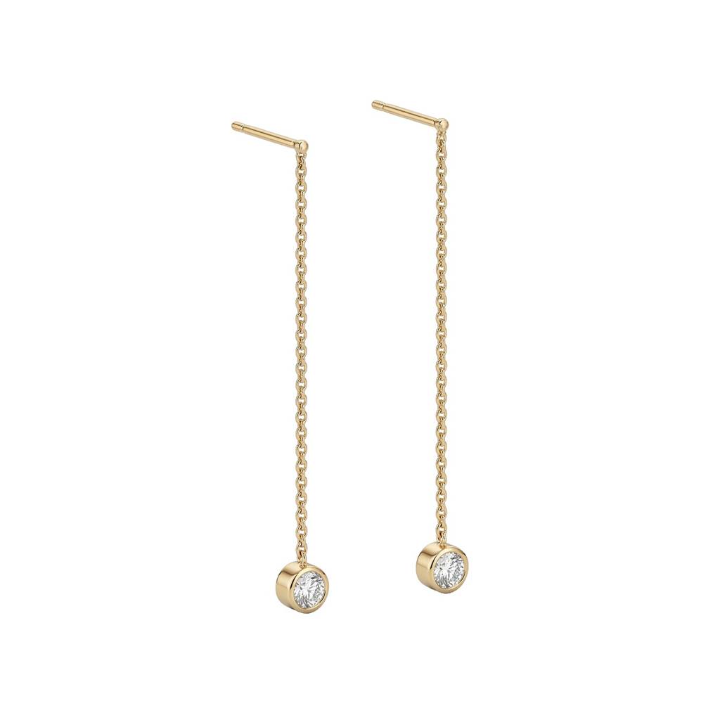 Chic Crystal Drop Threaders For Women - Waterproof & Anti-Tarnish : ER0430
