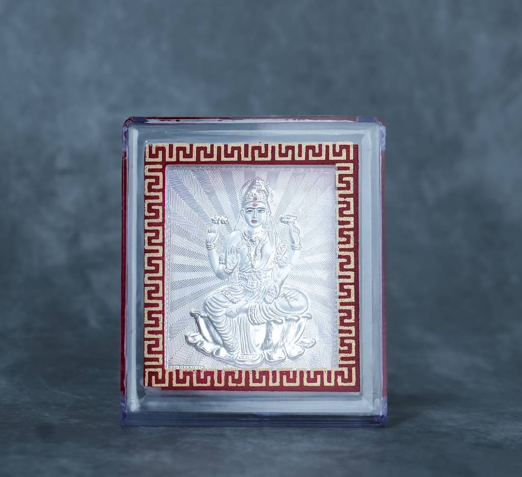 999 Silver Goddess Lakshmi Blessing Frame : SMK-FRM-019-M