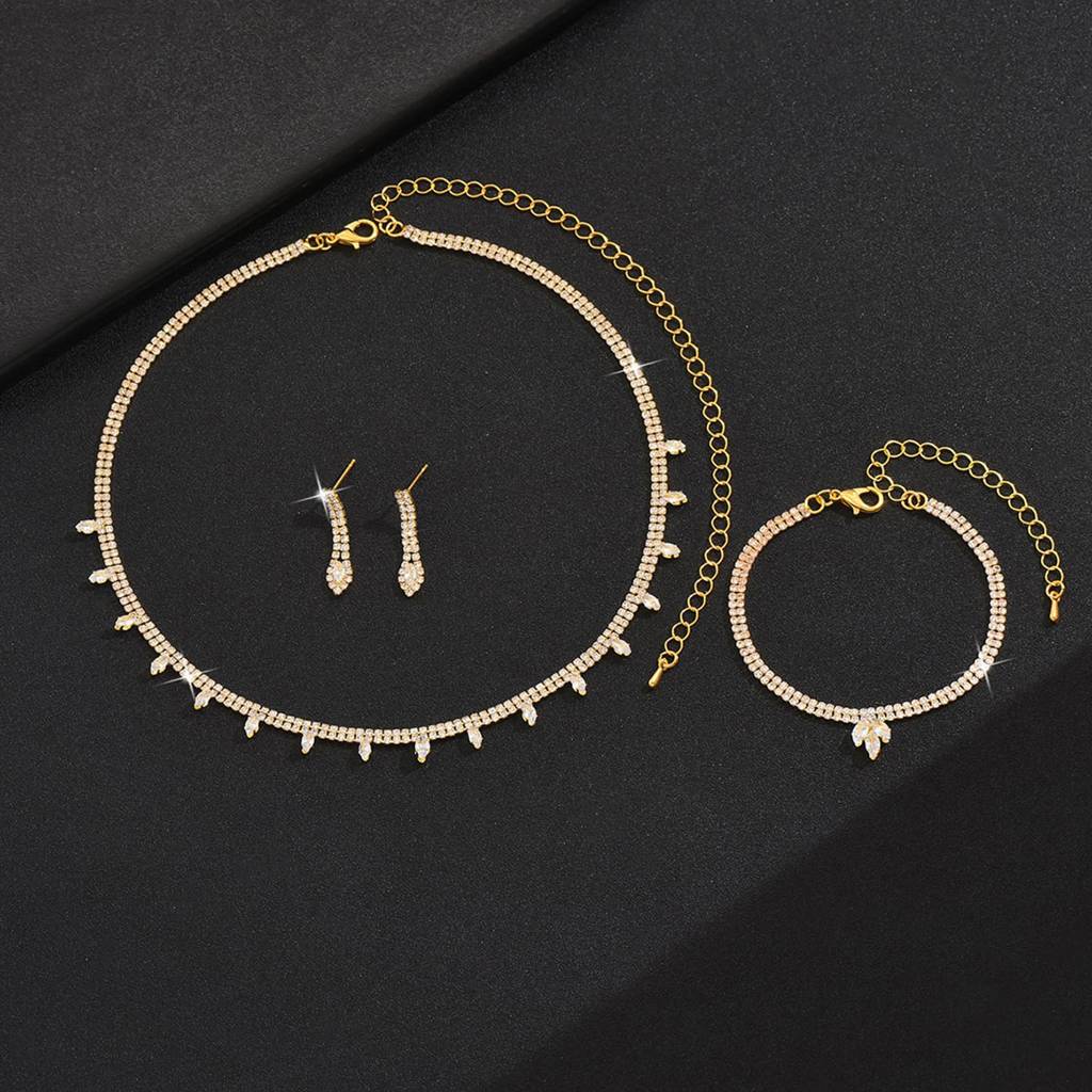 Necklace Bracelet And Drop Earring Set Fashion Jewellery - Gift For Women : PX9N156GW