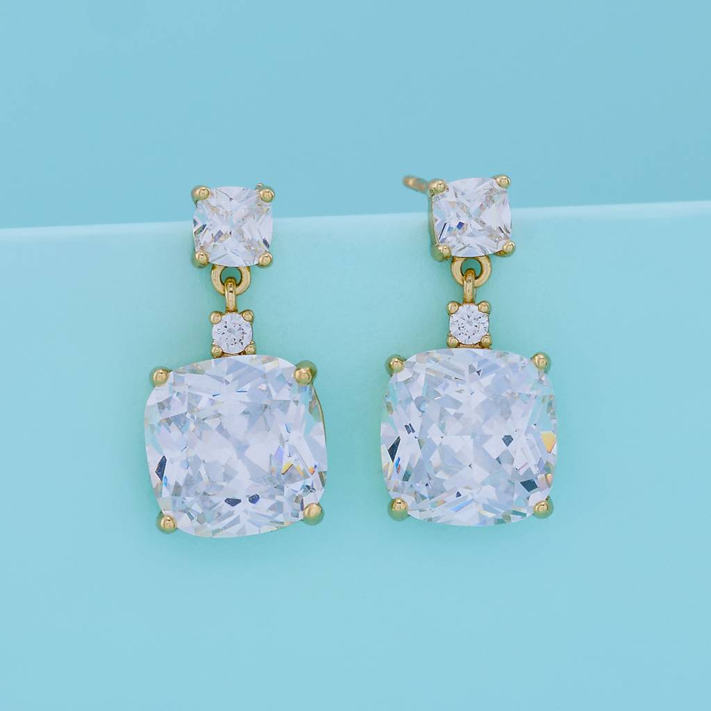 White Gold - Plated Casual Wear Trendy Zircon Earring - 460397 : 460397