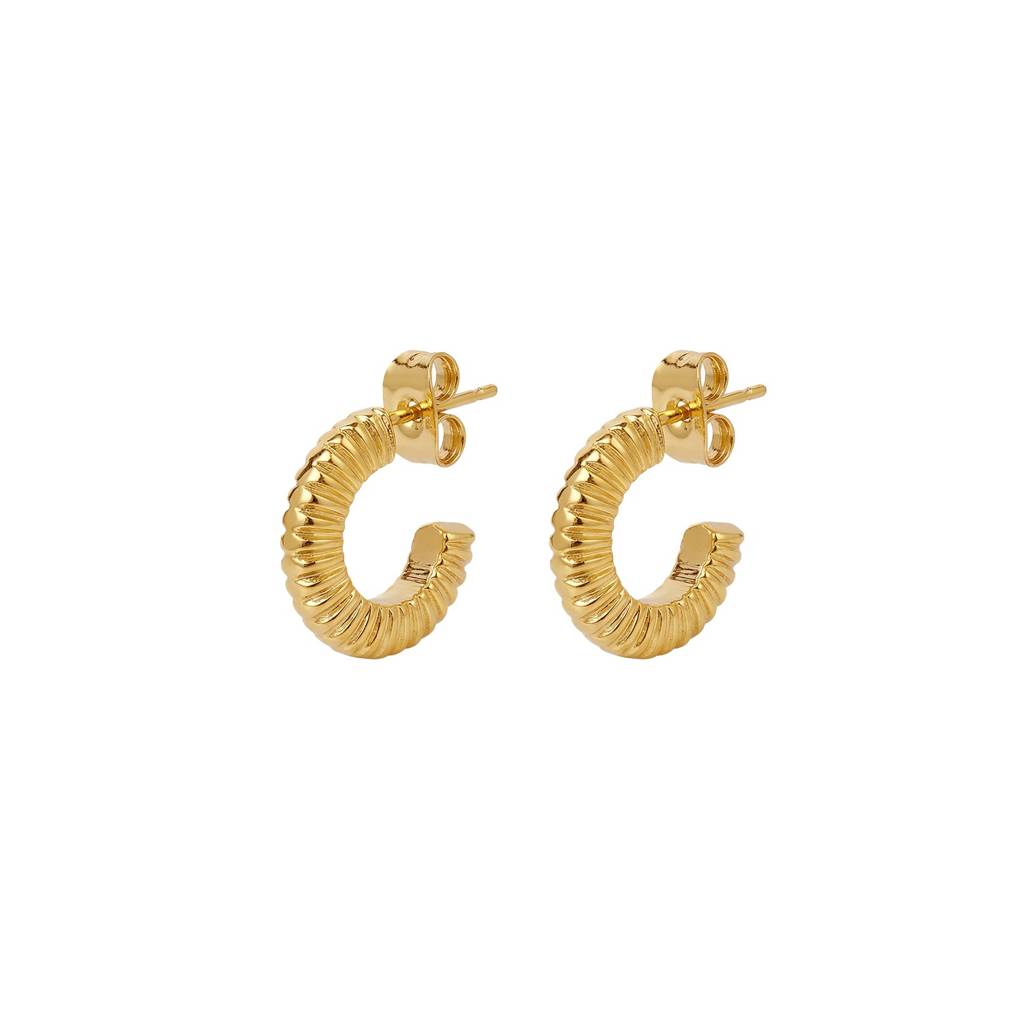 Textured Edge Mini Hoop Earrings : ER0526