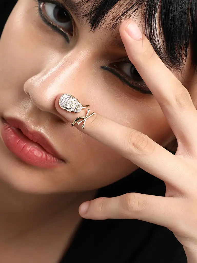 Shelly-Gold-Plated Nail Ring : SOHIRG9526