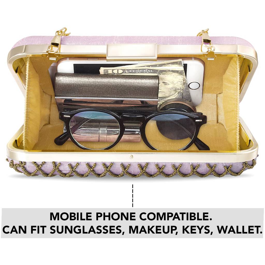 Clutch Purses For Women Wedding Handmade Evening Handbags Party Bridal Clutch(C38Pk) : C38PK