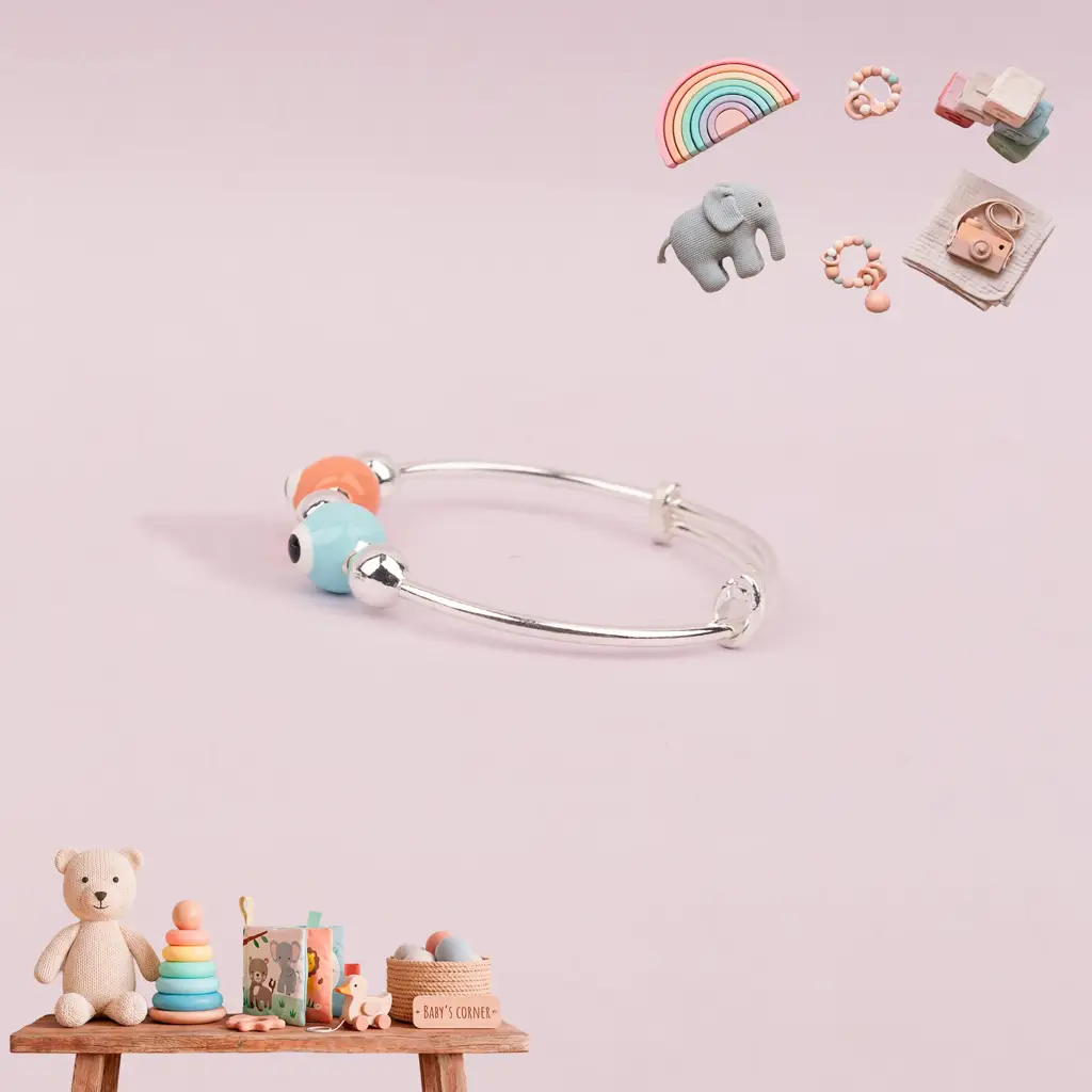 Soft Evil Eye Duo Adjustable Baby Kada : KC1014