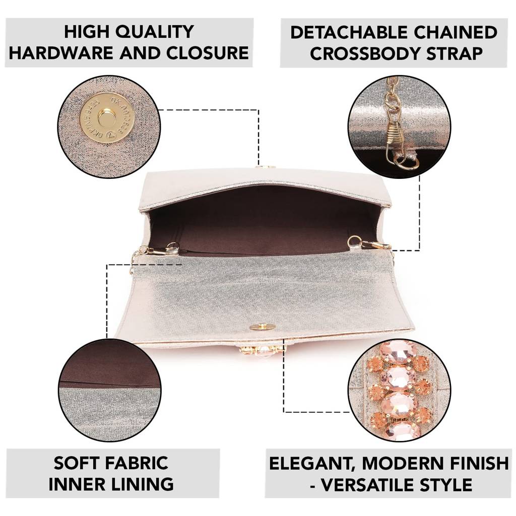 Clutch Purses For Women Wedding Handmade Evening Handbags Party Bridal Clutch (C53C) : C53C