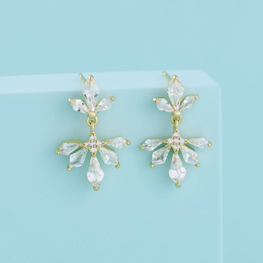 White Gold - Plated Casual Wear Trendy Zircon Earring - 460391 : 460391