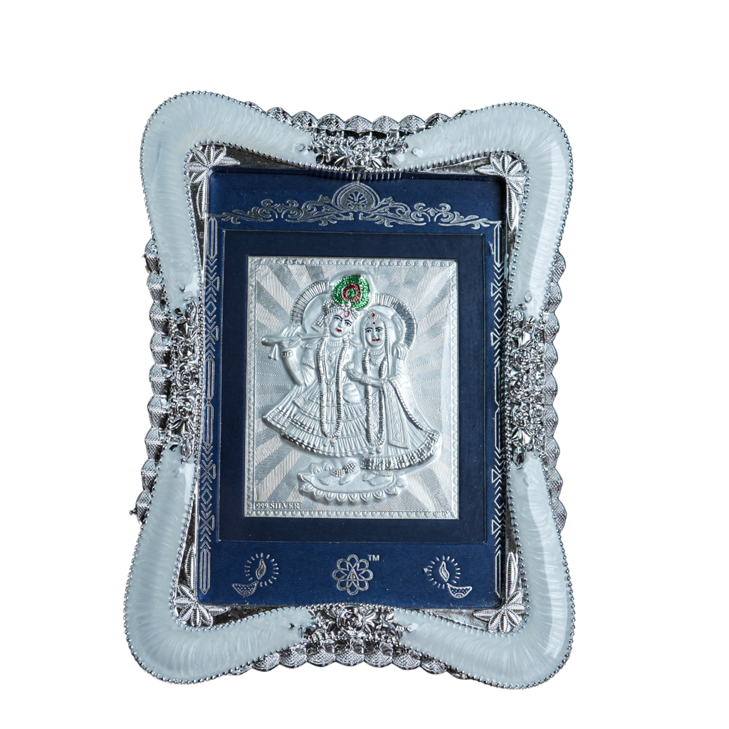 Divya Radha Krishna 999 Silver Premium Decorative Frame Hamper : SMK-FRM-005