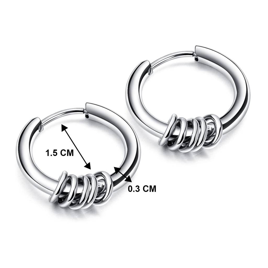 Silver Plated Hoop Huggie Earrings Stylish Design Fashion Jewellery For Men & Women (Px9E62) : PX9E62