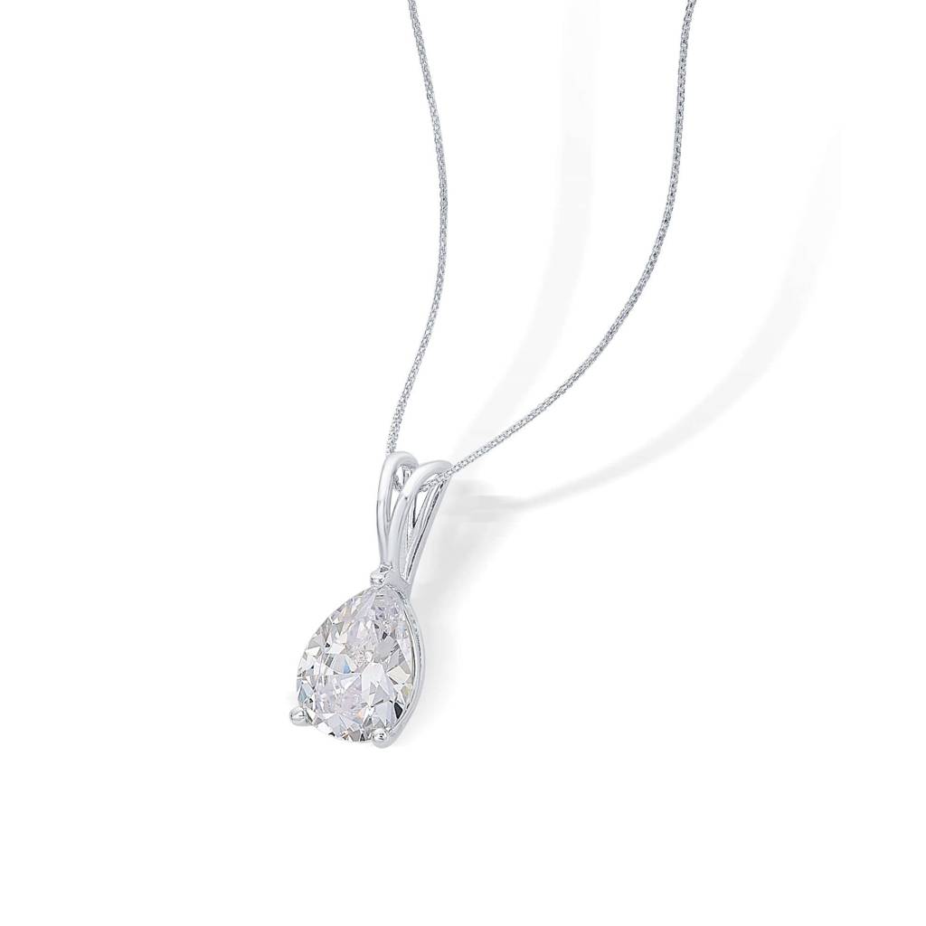 Pear Zircon Classic 925 Sterling Silver Pendant(Without Chain) : NPWW00100040