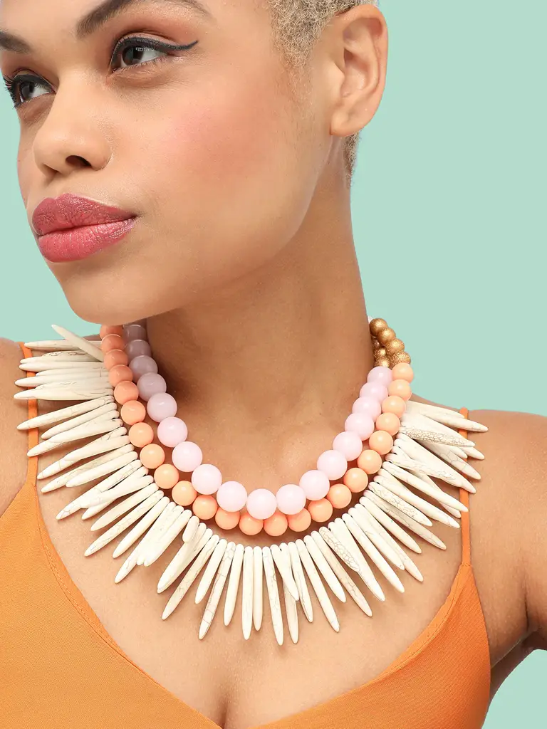 Maxene-Gold Plated Party Designer Stone Statement Necklace For Women : SOHNCK4052