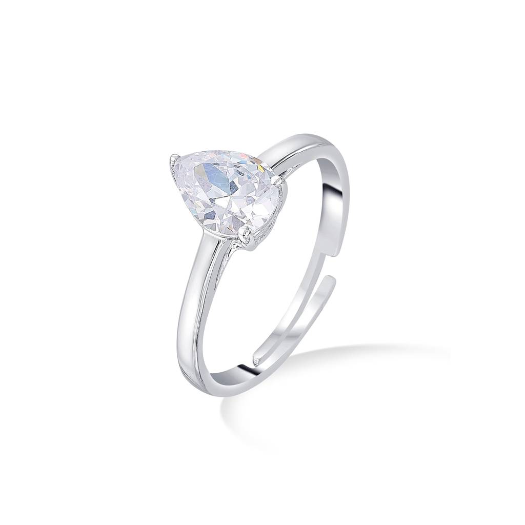 Pear Zircon Classic 925 Sterling Silver Ring : NRWW00100041