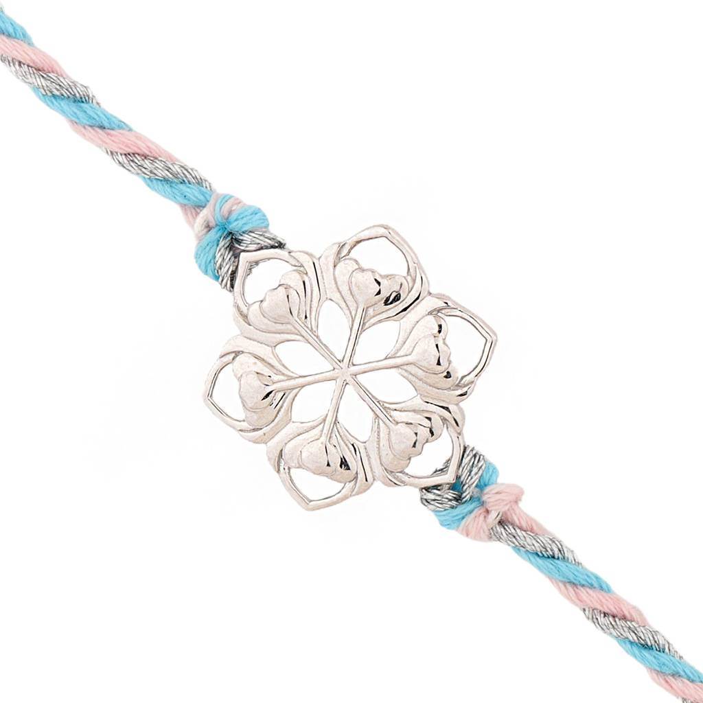 Floral 925 Sterling Silver Rakhi For Brother : 8905124584134