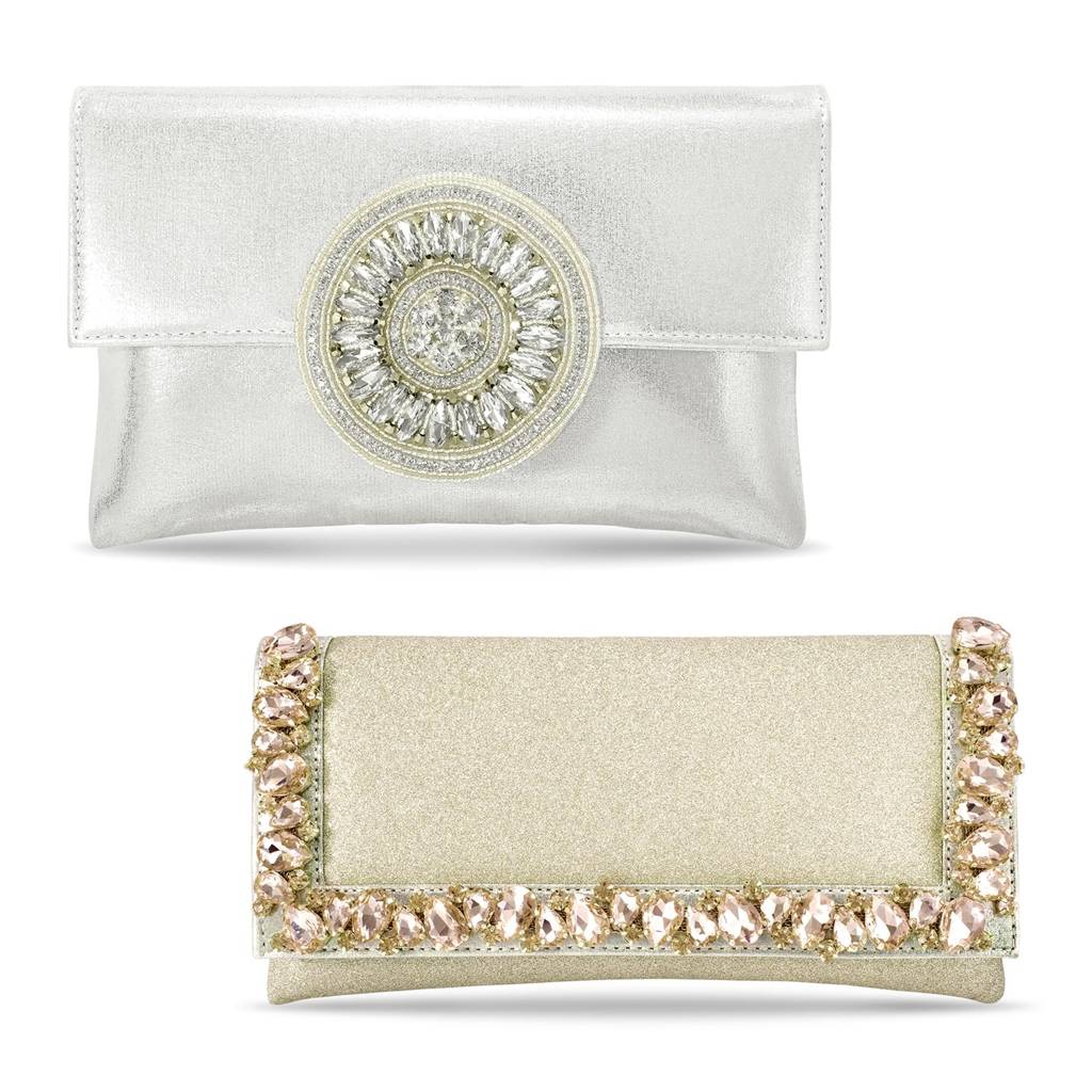 Silver & Golden Bridal Clutch Combo Handbags Gift For Women : C32S-C37G