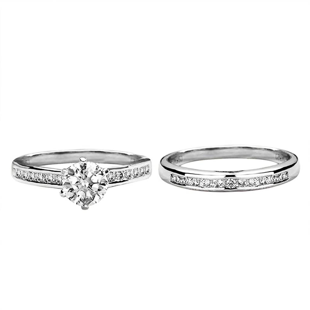 American Diamond Studded Silver Plated Finger Ring Set Of 2 Fashion Wear Stylish Jewellery Gift For Girls & Women ( : PX8R90-7