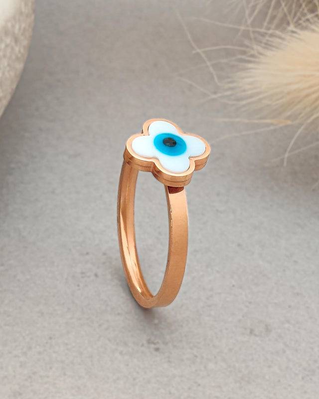 Evil Eye Clover Ring : R-EE-1-6