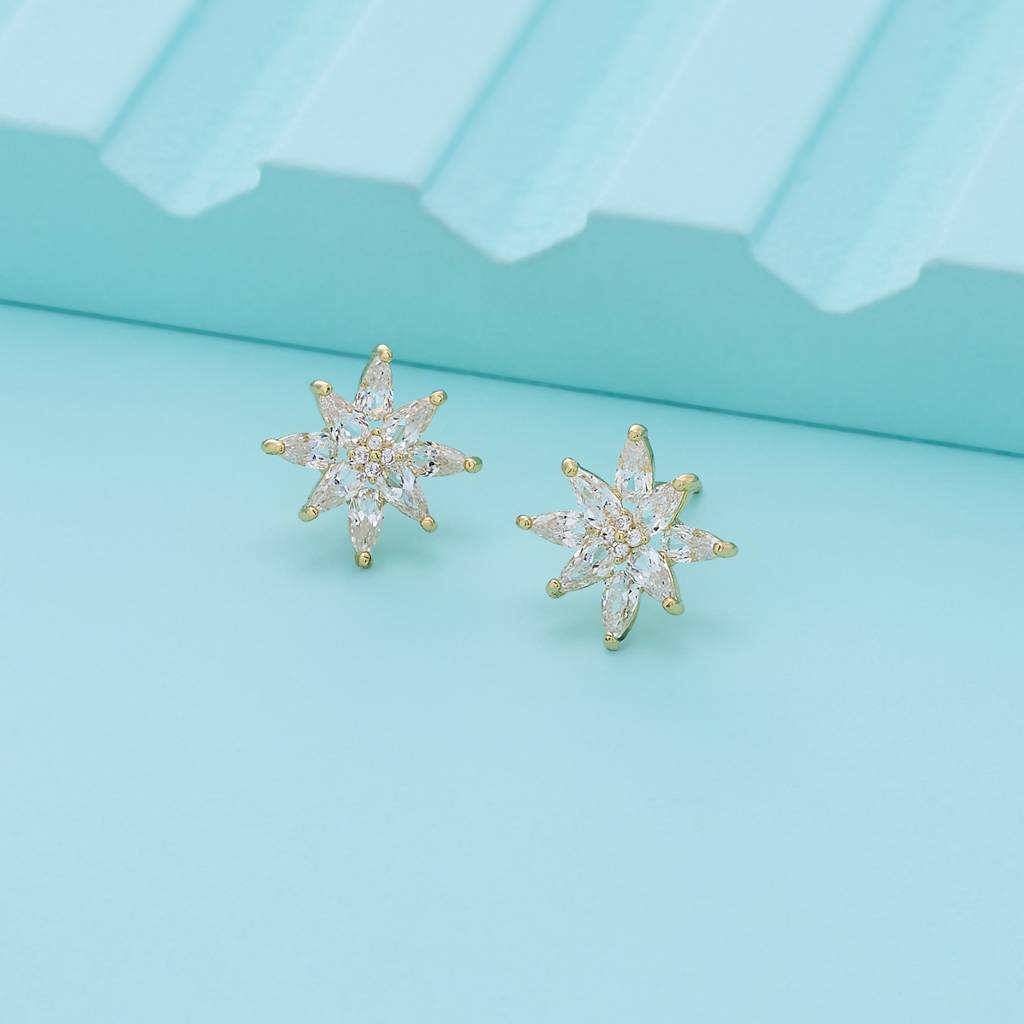 White Gold - Plated Casual Wear Trendy Zircon Earring - 460365 : 460365