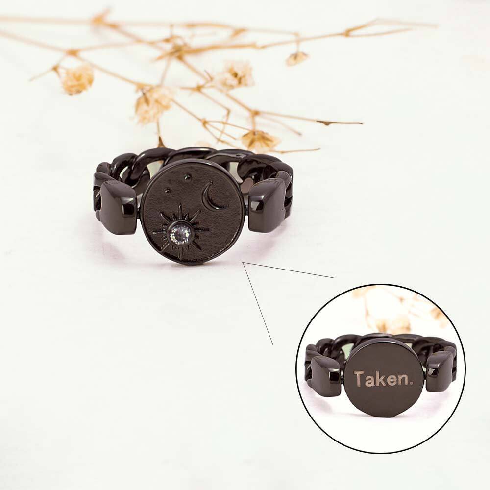 Happily Taken Secret Flip Ring : MR1S0970-BLK-10