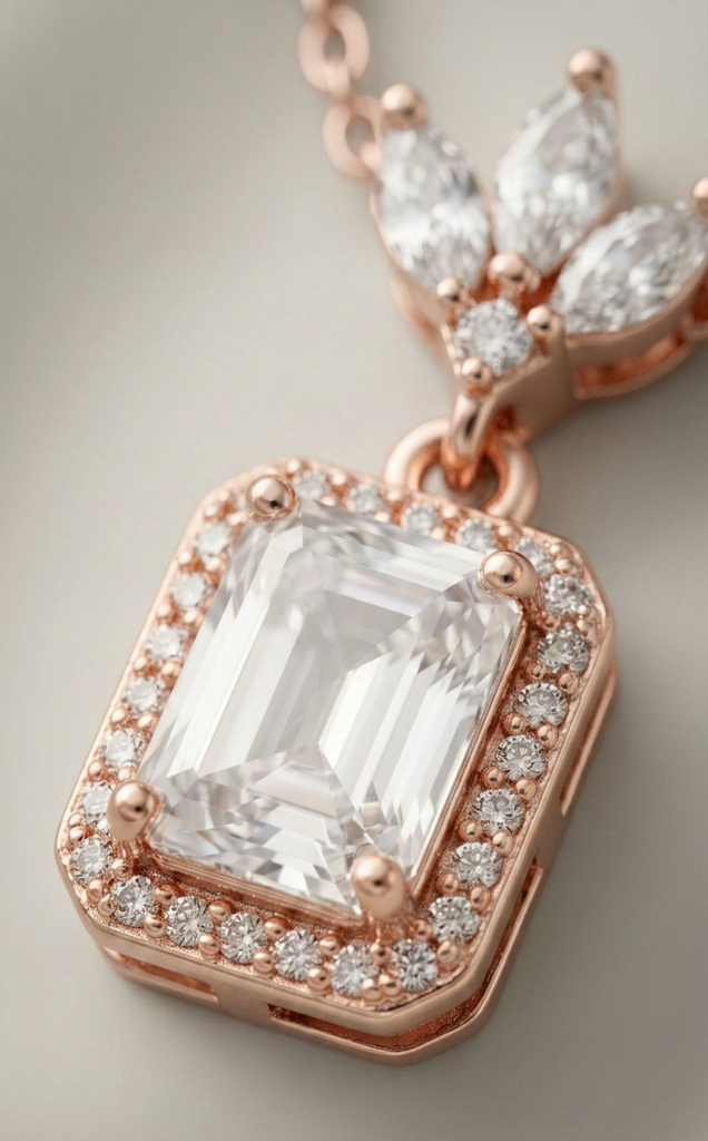 SAMIKA 925 Sterling Silver Rose Gold-Plated Crystal Drop Jewellery
