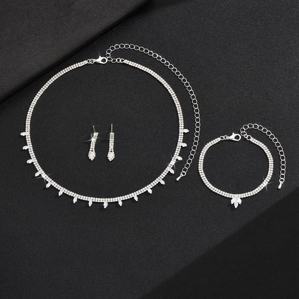 Necklace Bracelet And Drop Earring Set Fashion Jewellery Gift For Women : PX9N156W