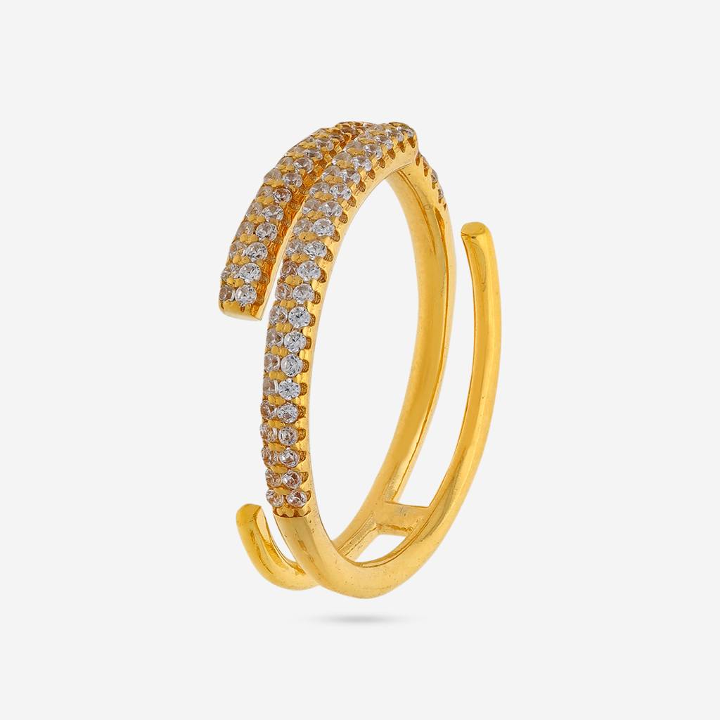 White Gold - Plated Office Wear Silver Finger Ring - 457903 : 457903