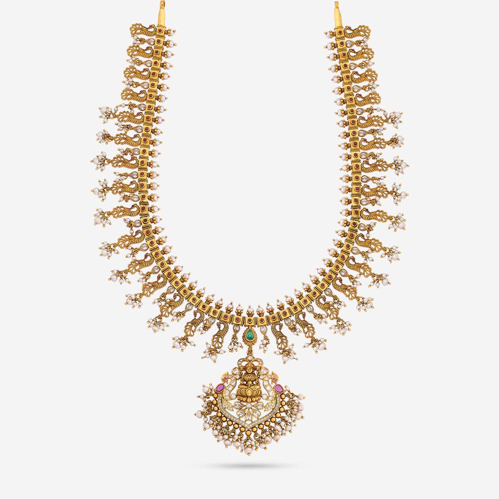 Ruby-Green Gold - Plated Bridesmaid Temple Necklace - 452121 : 452121