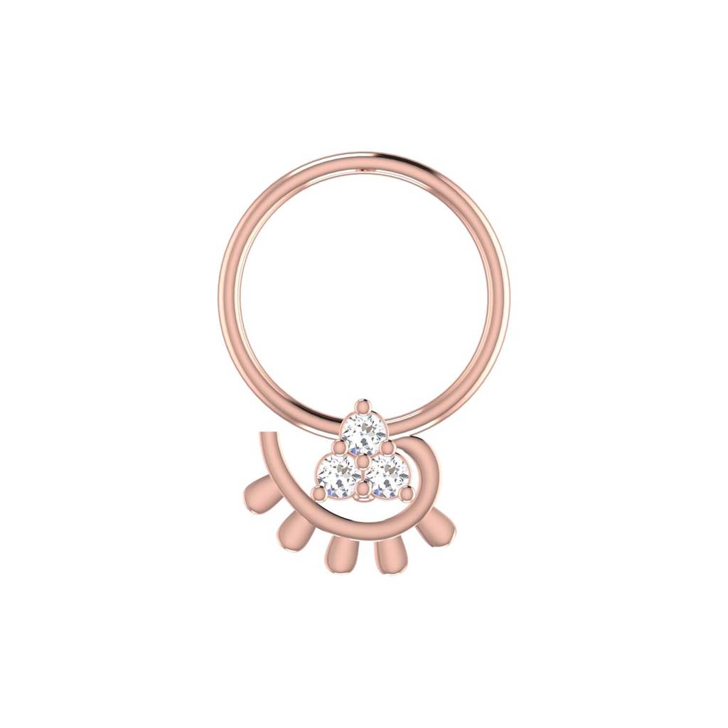 Yuvora 18K Yellow Gold Opal Axis Nose Pin For Women | Screw Back
