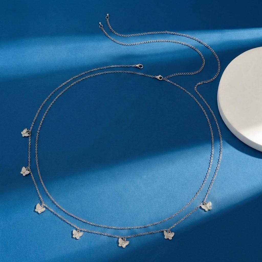 Cubic Zirconia Studded Silver Plated Fancy Kamarbandh Belly Chain Waist Chain Jewellery For Women & Girls : PX9BCH75RW