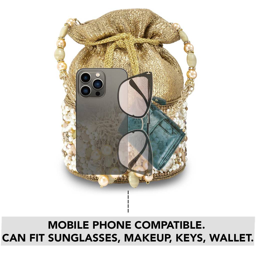 Potli Bags For Women Evening Bag Clutch Ethnic Bride Purse With Drawstring (P19G) : P19G