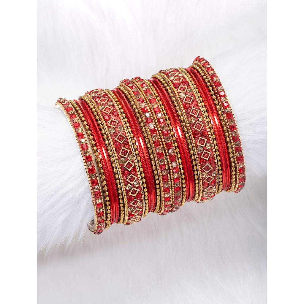 Metal Chuda Bangle Set Navratri Gift For Women Indian Traditional Ethnic Jewellery : PF51B40R