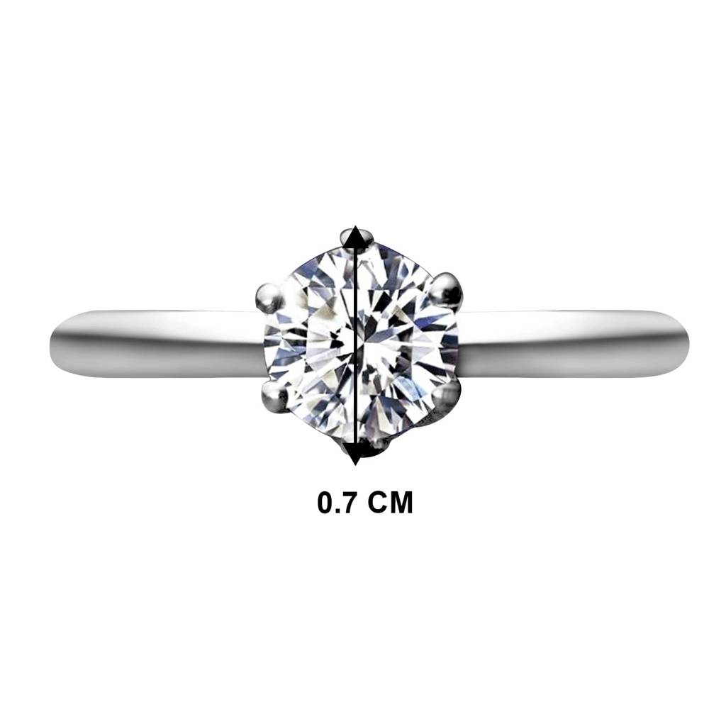 American Diamond Studded Silver Plated Finger Ring Fashion Wear Stylish Jewellery Gift For Girls & Women (Px8R64-7) : PX8R64-7