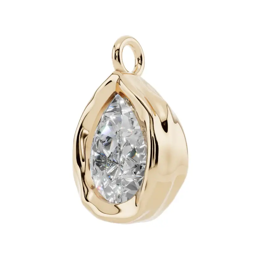 Prism Drop Semi Silver Pendant Necklace : VFL11-G-SM