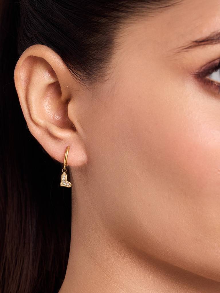 18K Gold Plated Crystal Drop Earrings Stainless Steel Waterproof & Anti-Tarnish : E23ASSS0G