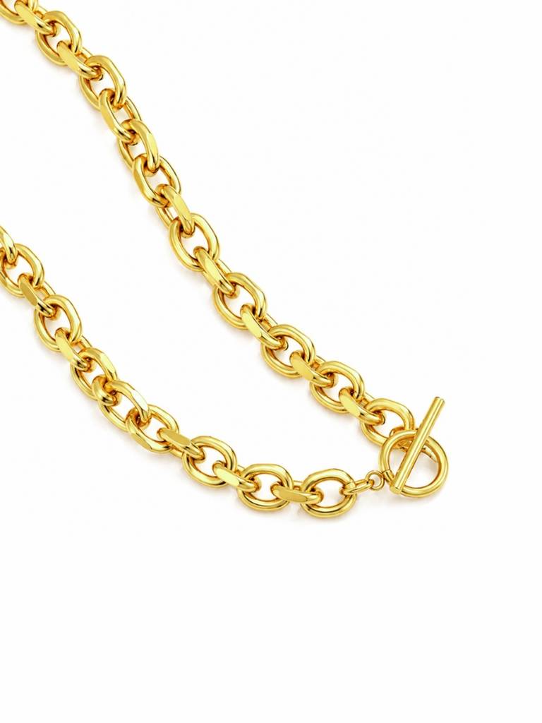 18K Gold Plated Stainless Steel Waterproof & Anti-Tarnish Regal Loop Necklace : N60ASSS0G