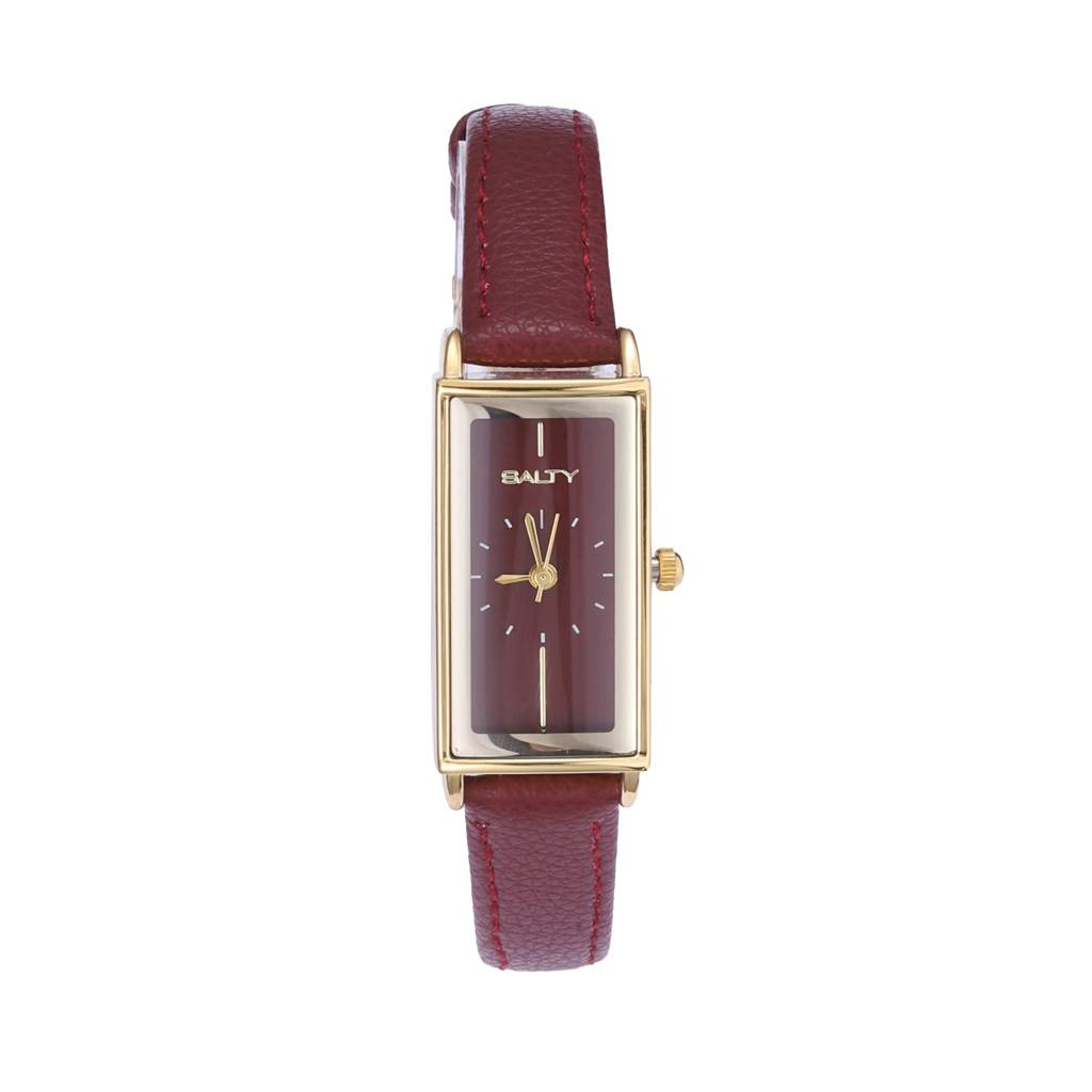 Water Resistant Leather Strap Watch : WT-S-0033-RD-RD