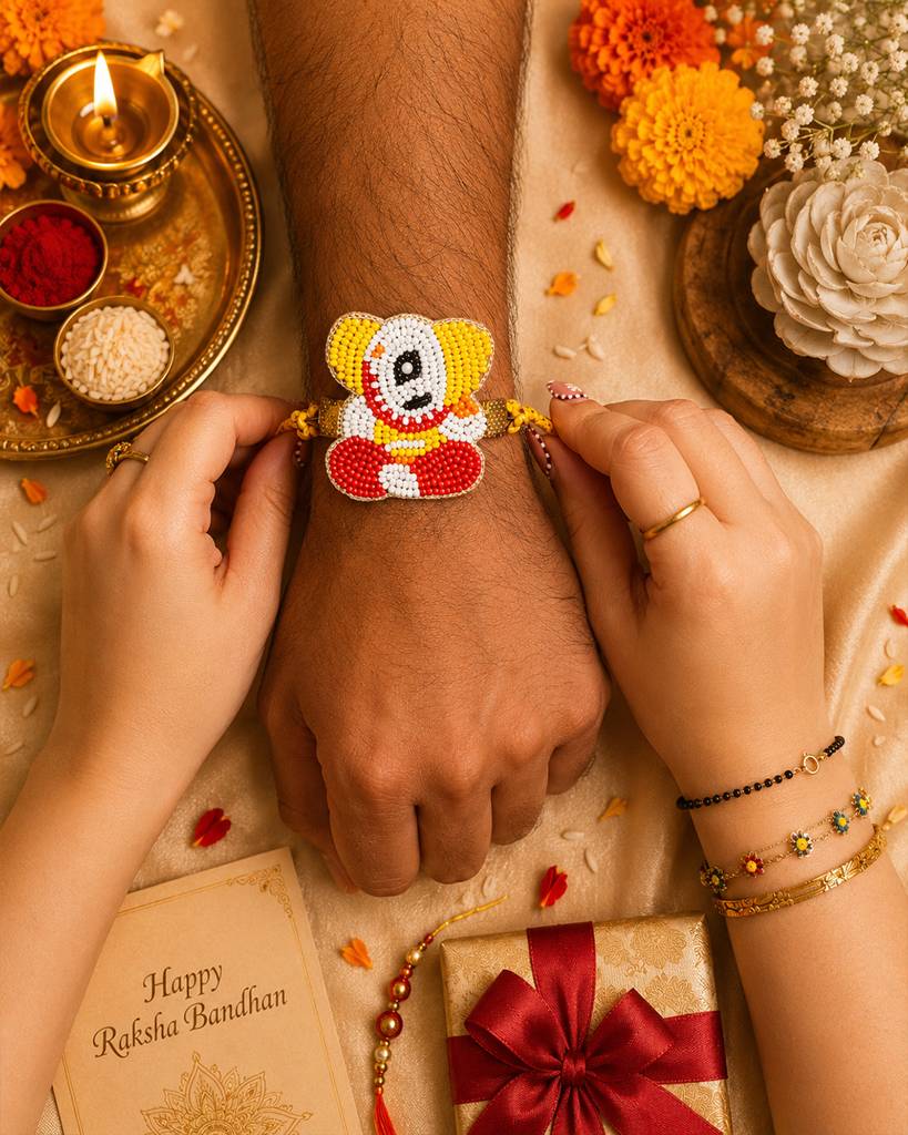Yellow Ganesh Rakhi : RH14
