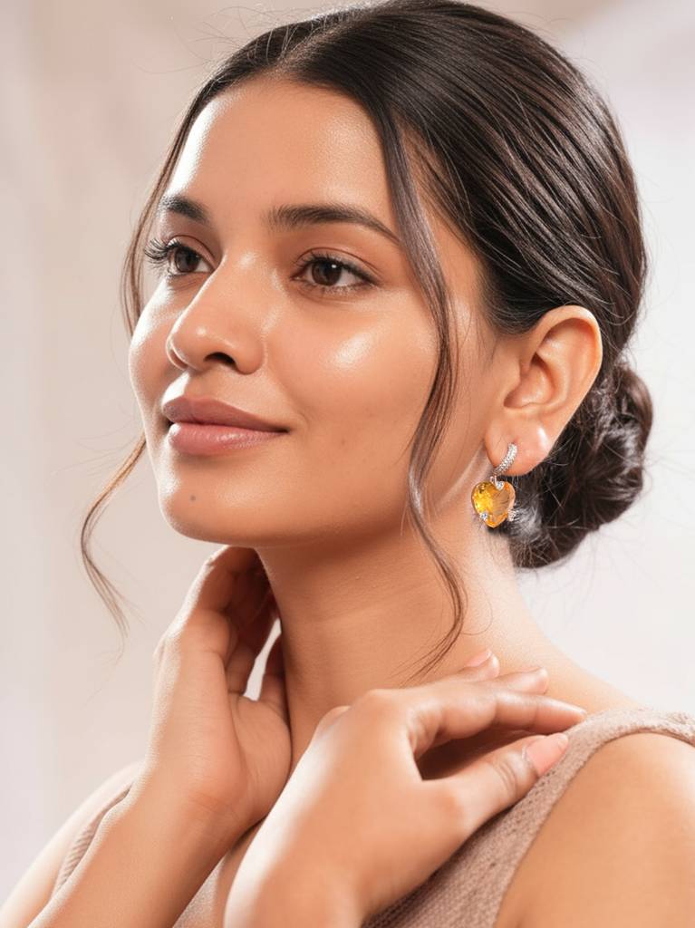 Citrine Diamond Rush Earring : Z-ER-CSY-031